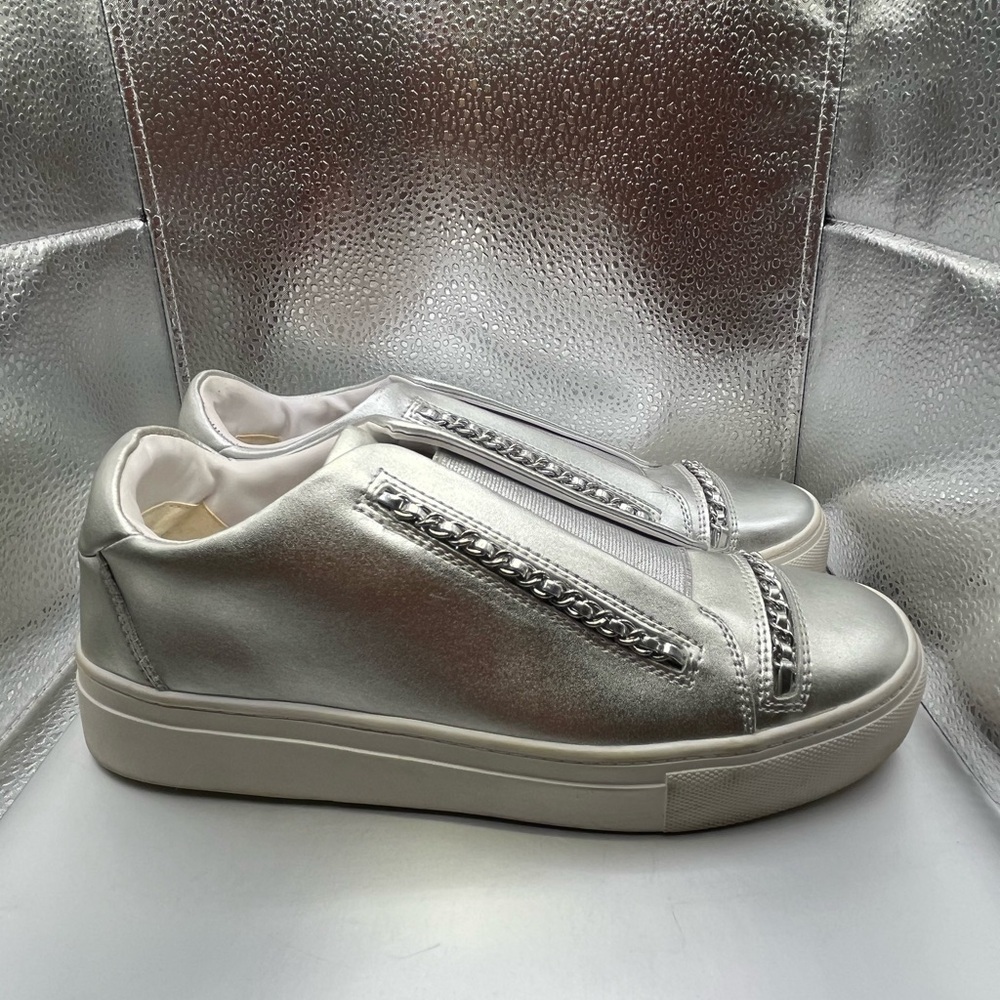 Karl Lagerfeld Crissie Silver Platform Sneaker Size 8